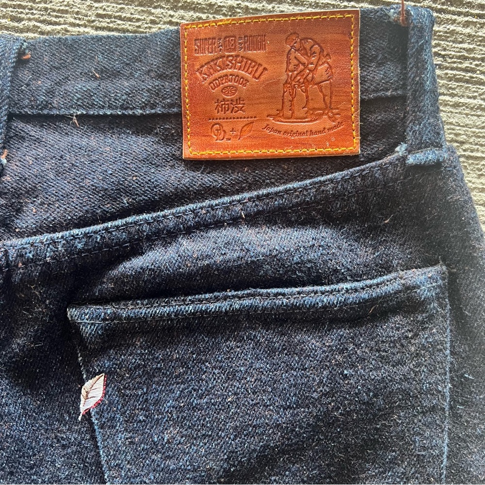 PBJ  x Okayama Kakishibu Indigo Denim Relaxed Taper Fit Size 32 - Picture 5 of 10
